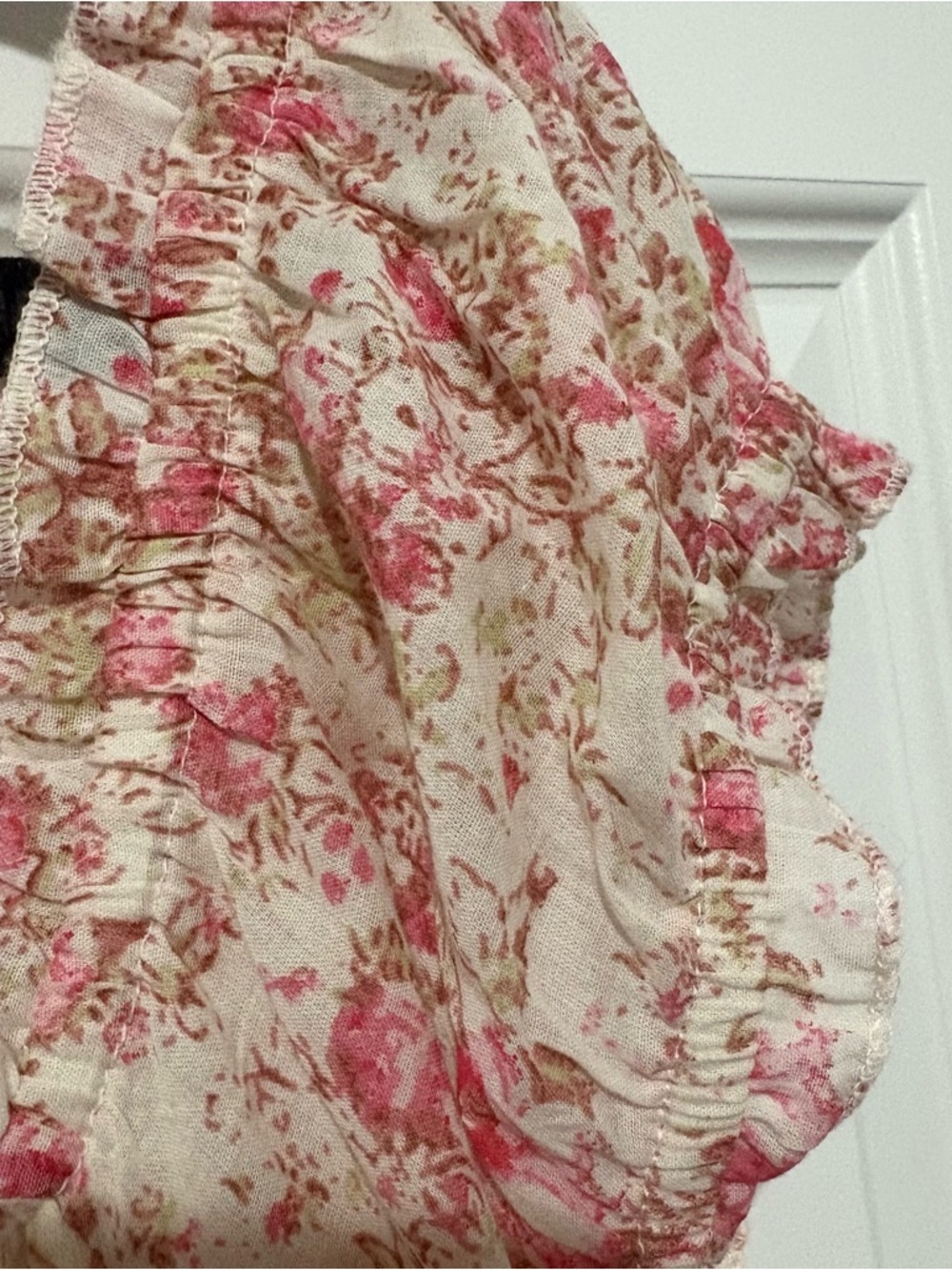 Sim and Sam 100% Cotton Floral Smocked Maxi Dress with Tie Front Size Medium - Picture 6 of 12